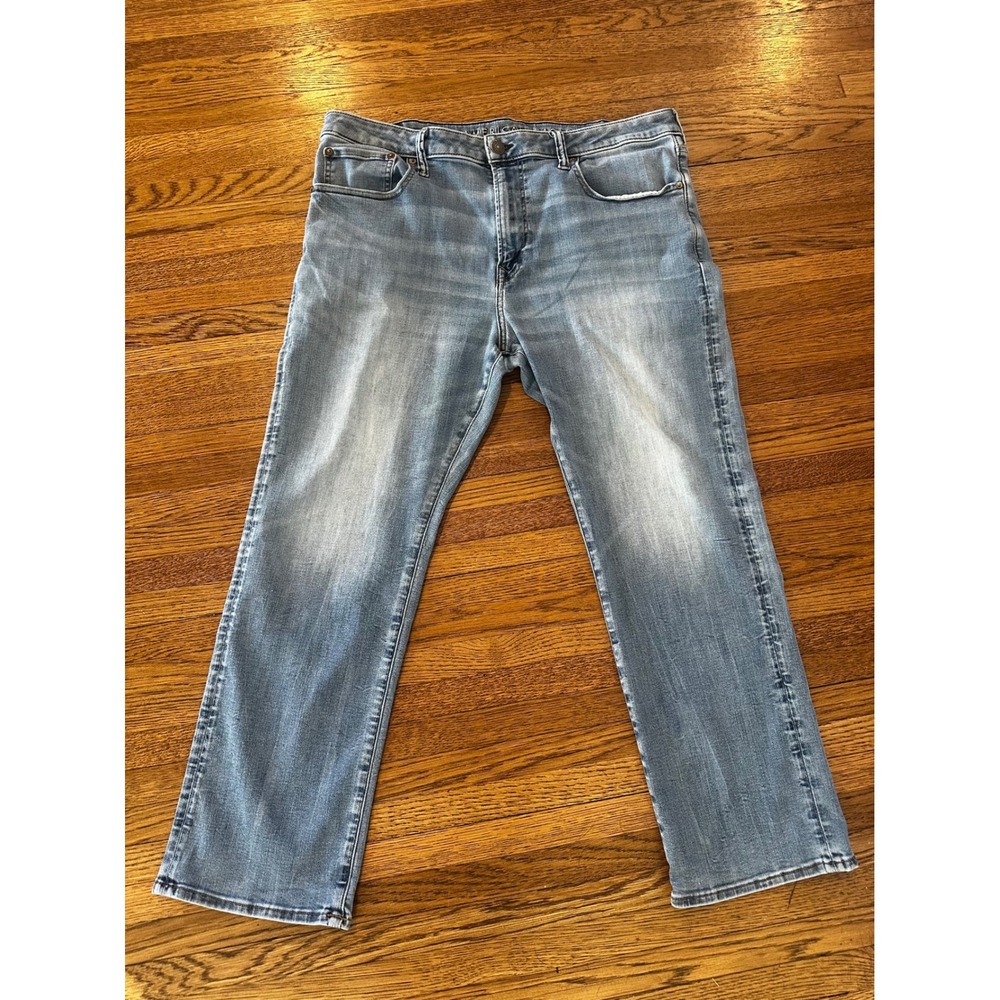 American Eagle Airflex+ Slim Jeans Mens 36x28 Light Wash Stretch Denim Pants